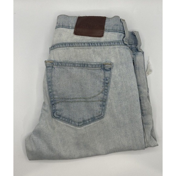 Hollister Men Skinny Ripped Jeans Size 30x32 Light Wash Blue Denim Epic Flex - Picture 10 of 10